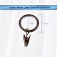 thumbnail image 2 of PlusCasa Noise-Canceling 7/8 inch Cocoa Curtain Rings with Clips (10 Count), 2 of 3