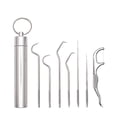 thumbnail image 1 of Juego portátil de acero inoxidable de 7 piezas, juego de bolsillo para palillos de dientes de Metal reutilizable con soporte para viajes de Camping y Picnic al aire libre, 1 of 4