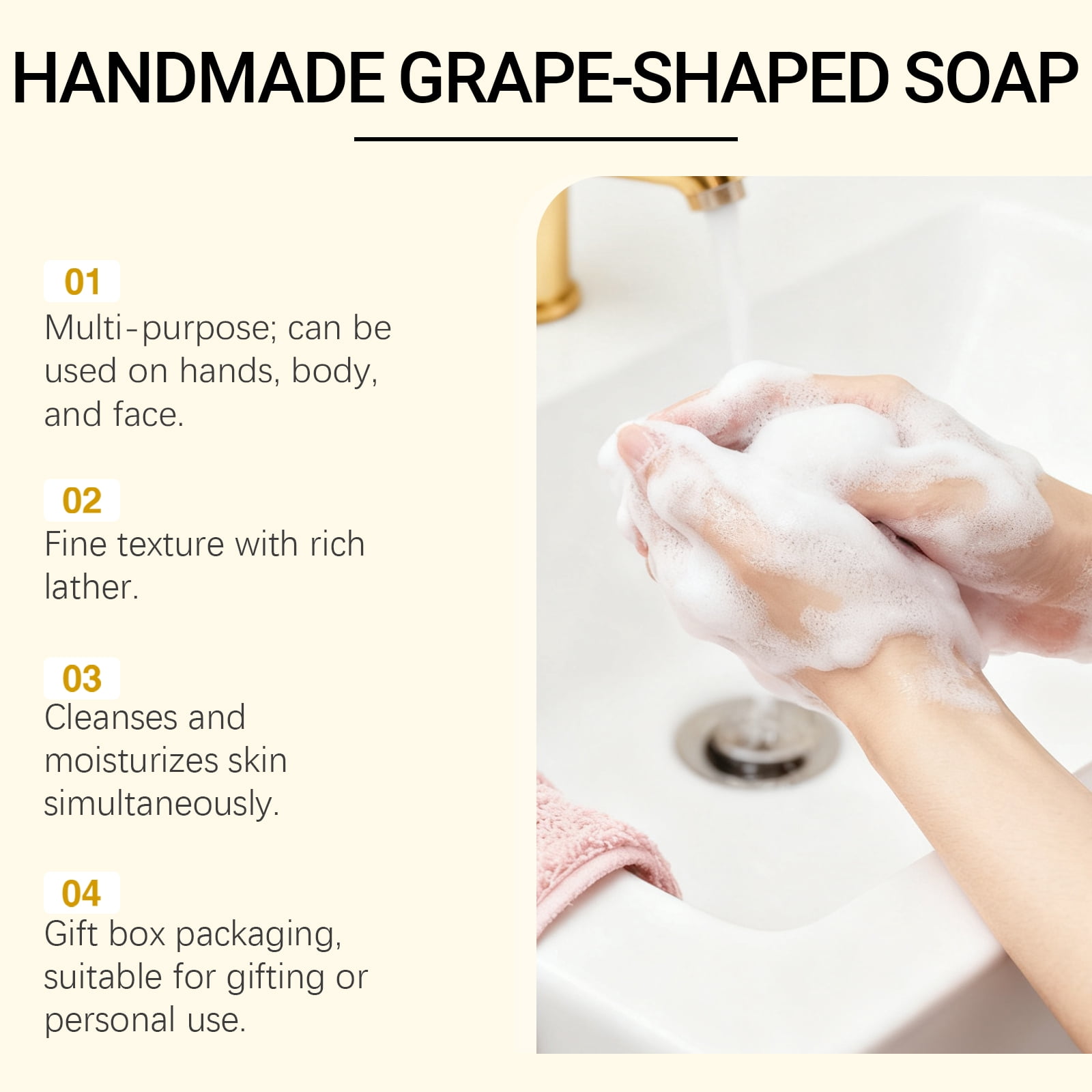 Alvantor Handmade Grape Soap Set, Decorative Hanging Soap with Long-Lasting Fragrance