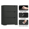 thumbnail image 3 of Homfa 3 Drawers Dresser, 23.6'' W Nightstand Chest of Drawer with Cutout Handles for Bedroom Living Room, 3 of 7
