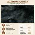 thumbnail image 6 of WISHEAD Electric Heated Blanket Twin 62''x84''Size Faux Fur Heating Blanket 5 Heating Settings, 10h Timer & Overheat Protection, Machine Washable, Soft Flannel and Sherpa Full Body Warmth,Black, 6 of 9