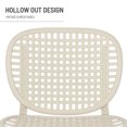 thumbnail image 5 of 3 Pieces Patio Table Chair Set, Hollow Design All Weather Conversation Bistro Set, Modern Outdoor Coffee Table with Open Shelf and Lounge Chairs with Widened Seat for Balcony Garden Yard, White, 5 of 7
