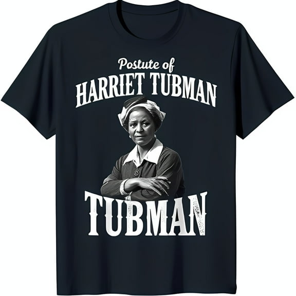 Vintage Harriet Tubman Graphic Tee Dark Blue T-Shirt with Iconic Image