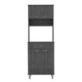 thumbnail image 2 of Kitchen Pantry Cabinet with Countertop,  Kitchen Storage Cabinet, Dining Room Storage Cabinet with Closed & Open Storage, Freestanding Kitchen Storage Cupboard with Drawer & Microwave Shelf, Gray, 2 of 7