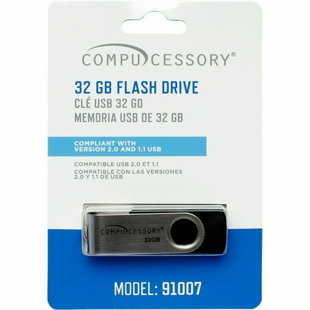 Compucessory, CCS91007, Memory Stick-compliant Flash Drive, 1 Each, Silver