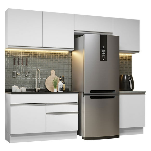 Cocina Integral Madesa Glamy 260cm Blanco