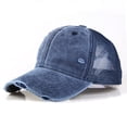 thumbnail image 6 of Kelon Unisex Denim Baseball Cap, Adjustable Buckle Sunscreen Hat, Retro Washed Distressed Peaked Cap for Outdoor Daily, One Size Baseball Caps, 6 of 6