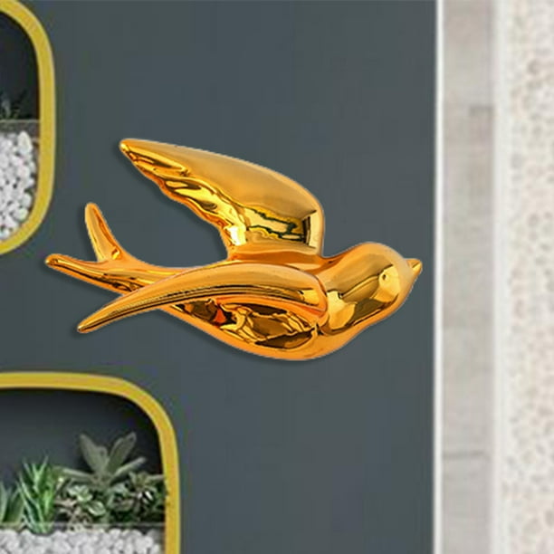 Ceramic Flying Birds Wall Decor 3D Retro Style Swallow Sparrow Wall