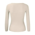 thumbnail image 2 of Vedolay Fall Sweaters Women's Crewneck Cropped Sweater Long Sleeve Ribbed Knit Pullover Tops,Beige S, 2 of 4
