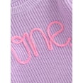thumbnail image 7 of FEORJGP Toddler Baby Girls Knit Birthday Rompers 9M 12M 18M Infant Long Sleeve Sweater Jumpsuits Letter Embroidery Crewneck Bodysuits Kids Little Girlr Cozy Warm Soft Clothes for Fall Winter, 7 of 7
