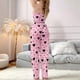 thumbnail image 5 of Pijama de Dos Piezas con Top Corto con Estampado de Corazones y Pantalones Anchos para Mujer. Ropa de Dormir para Estar en Casa. Amor Negro y Rosa L, 5 of 7