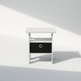 thumbnail image 4 of Furinno Tidur Bedside Table Nightstand with Bin Drawer, White/Black, 4 of 7