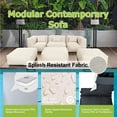 thumbnail image 4 of 6 Pieces Olefin Patio Conversation Set with Thickened Cushions 5-Seat Outdoor Furniture Set with Bean Bag Chairs (Light Beige), 4 of 10