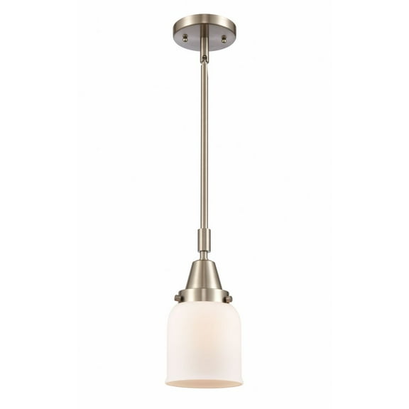 447-1S-SN-G51 Innovations Lighting Bell - 1 Light Stem Hung Mini Pendant In Industrial Style-11.13 Inches Tall and 5 Inches Wide-Brushed Satin Nickel