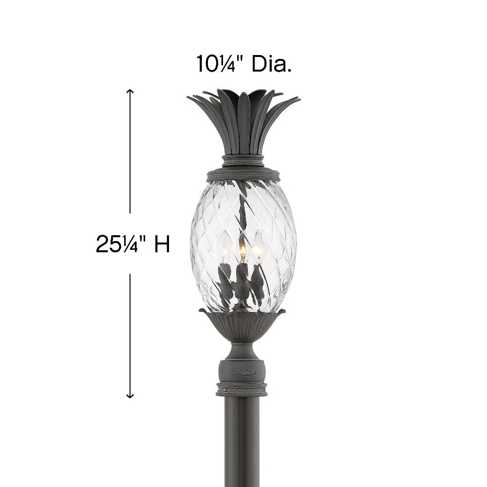 -1 Light Outdoor Post Top/Pier Mount Lantern in Traditional-Glam Style-10.25 inches Wide By 25.25 inches High-Museum Black Finish-Incandescent Lamping