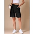 thumbnail image 4 of DARING DIVA Women's Linen Summer Bermuda Shorts Small Black, 4 of 6