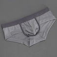 thumbnail image 4 of khonts,Men's Sexy Briefs Low Waist Lightweight Underwear Breathable See Through Boxer Casual Underpants Grey XXL, 4 of 4