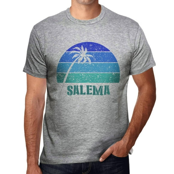 Men's Graphic T-Shirt Palm, Beach, Sunset In Salema Eco-Friendly Limited Edition Short Sleeve Tee-Shirt Vintage Birthday Gift Novelty