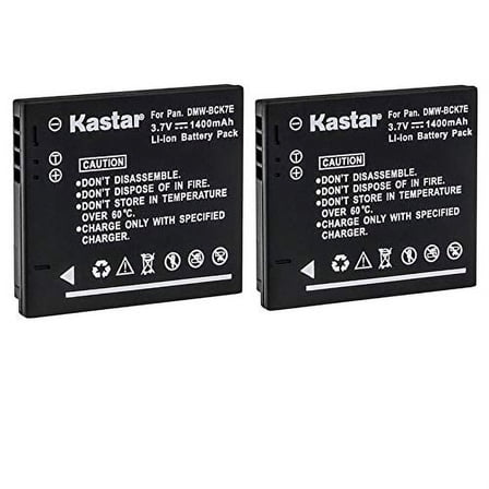 Kastar Battery (2-Pack) for Panasonic DMW-BCK7 & Lumix DMC-FH2 FH4 FH5 FH6 FH25 FH27 FP5 FH7 FS16 FS18 FS22 FS28 FS35 FS37 FS40 FS45 FT20 FT25 FX77 FX78 FX80 FX90 S2 S3 S5 SZ5 SZ7 TS20 SZ25