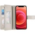 thumbnail image 3 of Funda cartera GANGXUN para iPhone 12 Mini , cuero PU con tarjetero, cremallera, correa de mano, soporte y protección 577°, 3 of 6