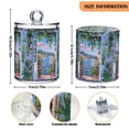 thumbnail image 5 of Yayeee 4 Pack Qtip Holder Bathroom Cotton Swab Canister with Lid Clear Dispenser Set, Blue Floral Window, 5 of 6