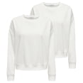 thumbnail image 1 of ONLY Sudadera para mujer paquete de 2 - ONLSWEAT LIFE CREW OVERSIZE SWT, cuello redondo, mezcla de algodón Blanco S (Small), 1 of 6