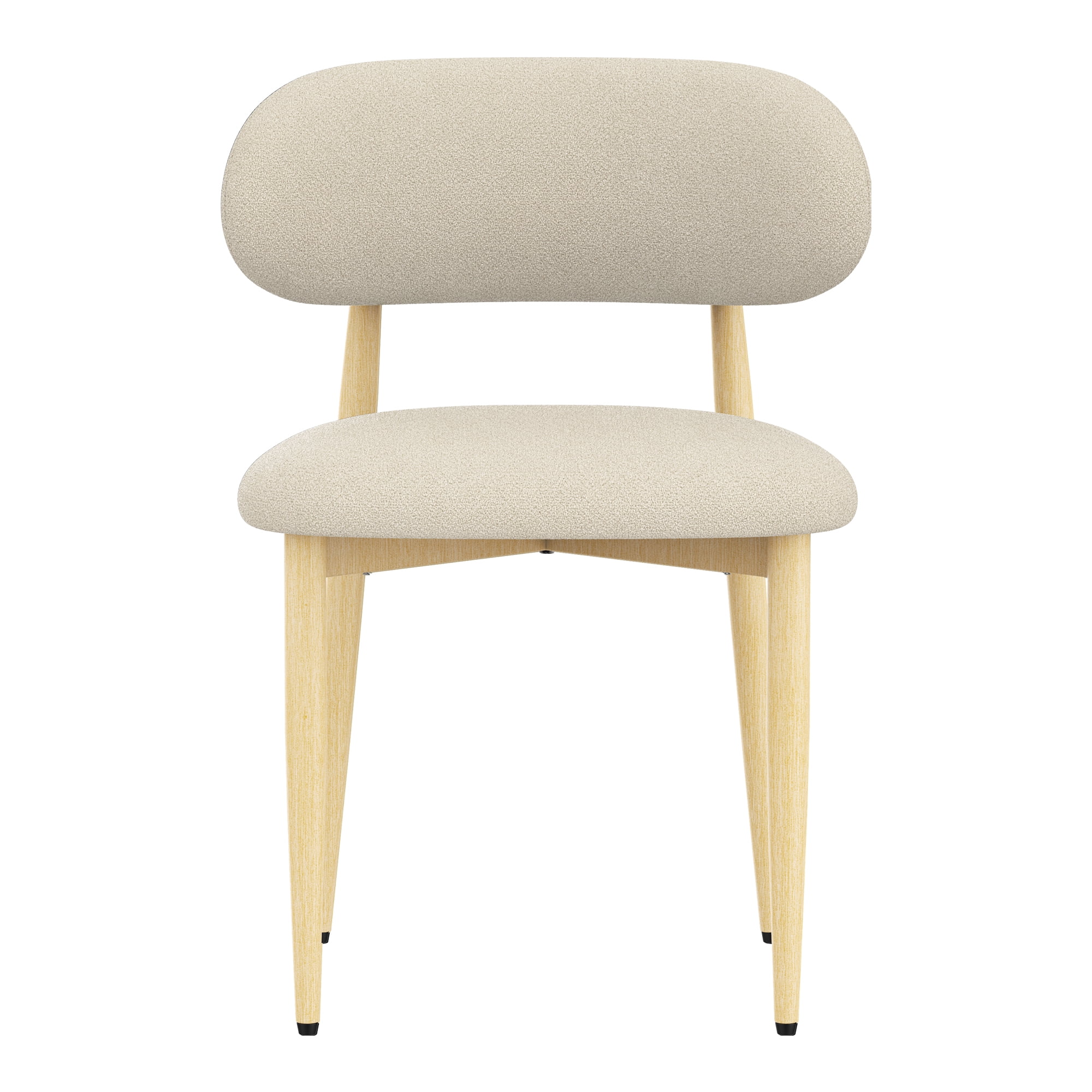 Dining Chairs Set Of 2, Lamb Wool Fabric Cushioned Dining Chair, Carbon Steel Chair Leg Bracket With Wooden Veneer, Suitable For Commercial And Family Restaurants