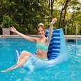 thumbnail image 6 of Big Joe Captain's Float No Inflation Needed Pool Lounger, Ripple Blue Double Sided Mesh, Quick Draining Fabric, 3 feet, 6 of 9