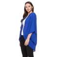 thumbnail image 3 of Women's Solid Casual Chiffon Kimono Sleeve Open Front Cardigan Cape, 3 of 5