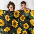 thumbnail image 3 of Kainsy Sunflower Throw Blanket Flannel Blanket Birthday Gifts for Women Girls Plush Sunflower Blanket for Couch Bedroom Decor Warm Throw Blanket for Adults Kids " inch(50"x60"), 3 of 7