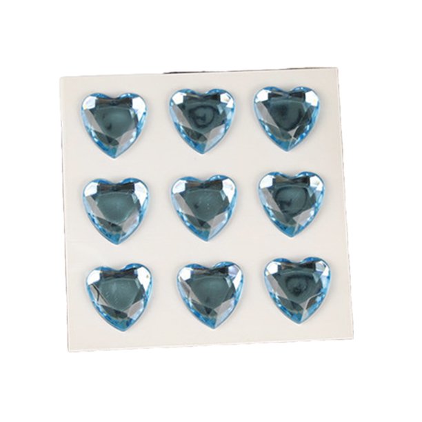 Inteprter 10 hojas de pegatinas de diamantes de imitación, calcomanías acrílicas de mano para niños, estudiante tridimensional DIY, amor, corazón, Artesanía Azul claro Inteprter HA062097-05B