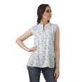 thumbnail image 2 of Moomaya Printed Mandarin Collar Tunic Sleeveless Casual Tank Top Summer Wear, 2 of 6