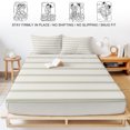 thumbnail image 5 of Twin XL Size Fitted Sheet Set - Sage Green Striped 2 Piece Bedding Sets 16" Deep Pocket Fitted Sheet with 1 Pillowcases, Rustic Green Stripe Modern Art Beige Brushed Microfiber Hotel Bed Sheets, 5 of 9