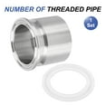 thumbnail image 3 of Accesorios de tubería roscados sanitarios hembra 1-1/4" NPT a 1.5" abrazadera con juntas, 3 of 7