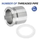 thumbnail image 3 of Accesorios de tubería roscados sanitarios hembra 1-1/4" NPT a 1.5" abrazadera con juntas, 3 of 7