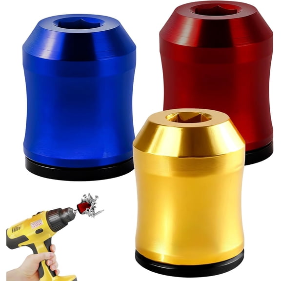 3Pcs Screwdriver Head Magnetic Ring, Screw Ring Set Removable Household Tool for Drills| Universal Bit Holder for Hex Screwdrivers & Power Bits | Alloy Screw Holder for DIY Repair