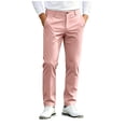 thumbnail image 3 of COMVALUE Men's Chinos Casual Business Dress Pants Slim Fit Skinny Stretch Flat-Front Lightweight Comfort Slacks with Pockets (Light Pink, XL), 3 of 7