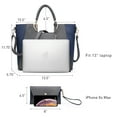 thumbnail image 3 of Dasein Women Two Tone Handbag Purse Top Handle Shoulder Bag Tote Hobo Work Bag w/Matching Clutch, 3 of 8