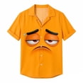 thumbnail image 4 of BUWTTER Shirts for Men Short Sleeve Button Down Shirts Summer Beach Casual Party Funny Graphic Tops Orange-Sad Face L, 4 of 4