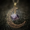 thumbnail image 6 of Happy date Best Friend Moon Pendant Necklaces, Love Across Light Years Filigree Crescent Moon Nebulae Cabochon Friendship Gifts BFF Necklace, 6 of 7