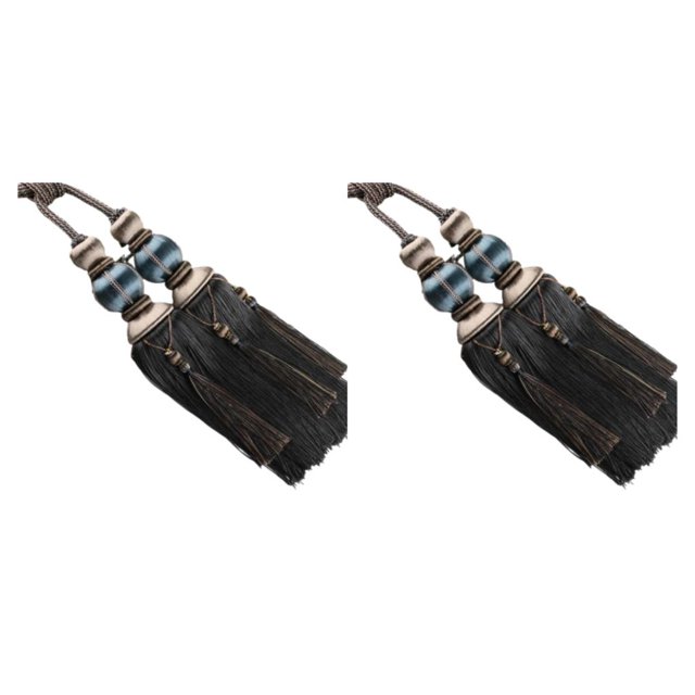 Decodeary 2pack/lot High Curtain Tassel Easy To Excellent Decor For Wide Application Suitable Polyester High dark blue 2Set