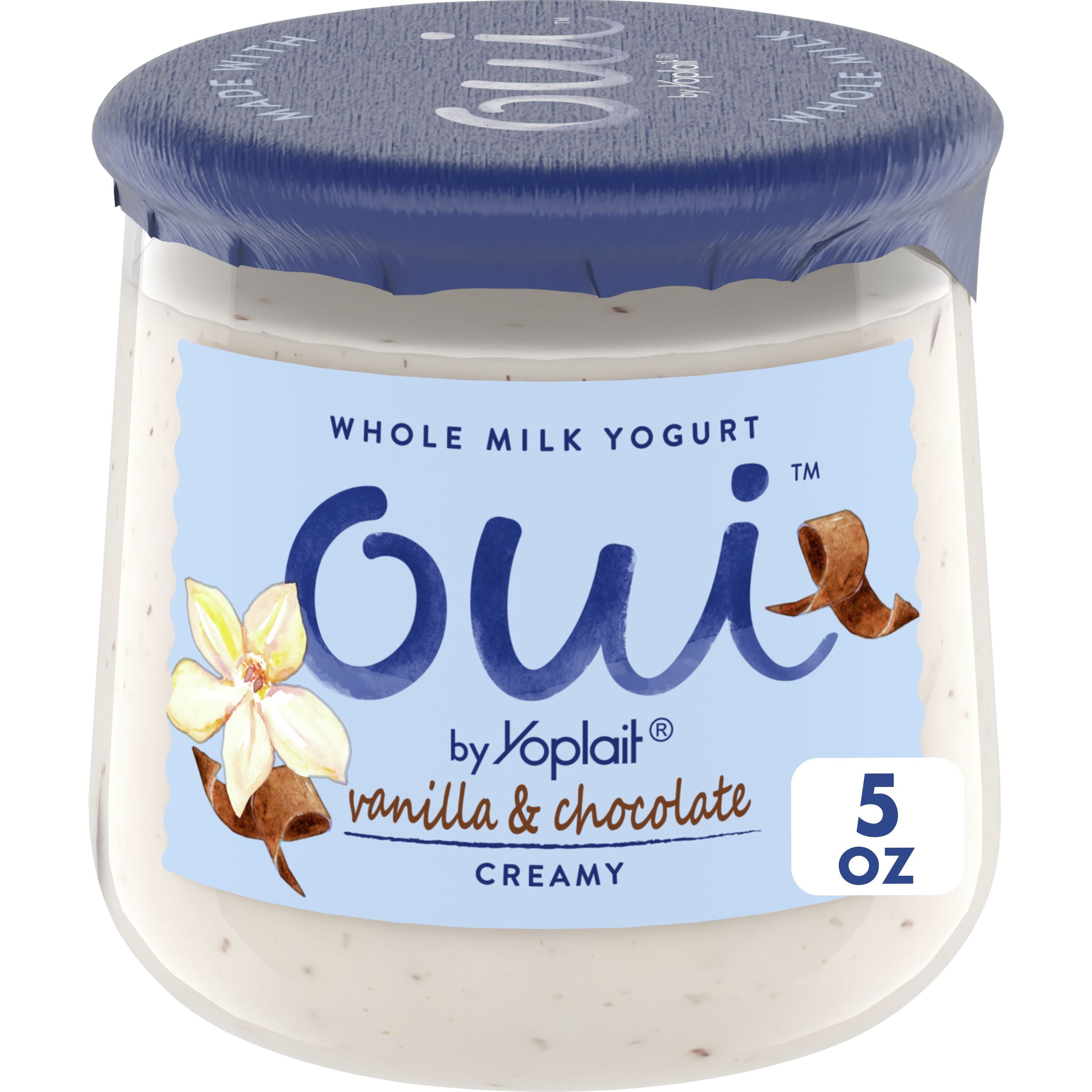 Oui by Yoplait, Whole Milk Yogurt, Creamy Vanilla and Chocolate, 5 oz