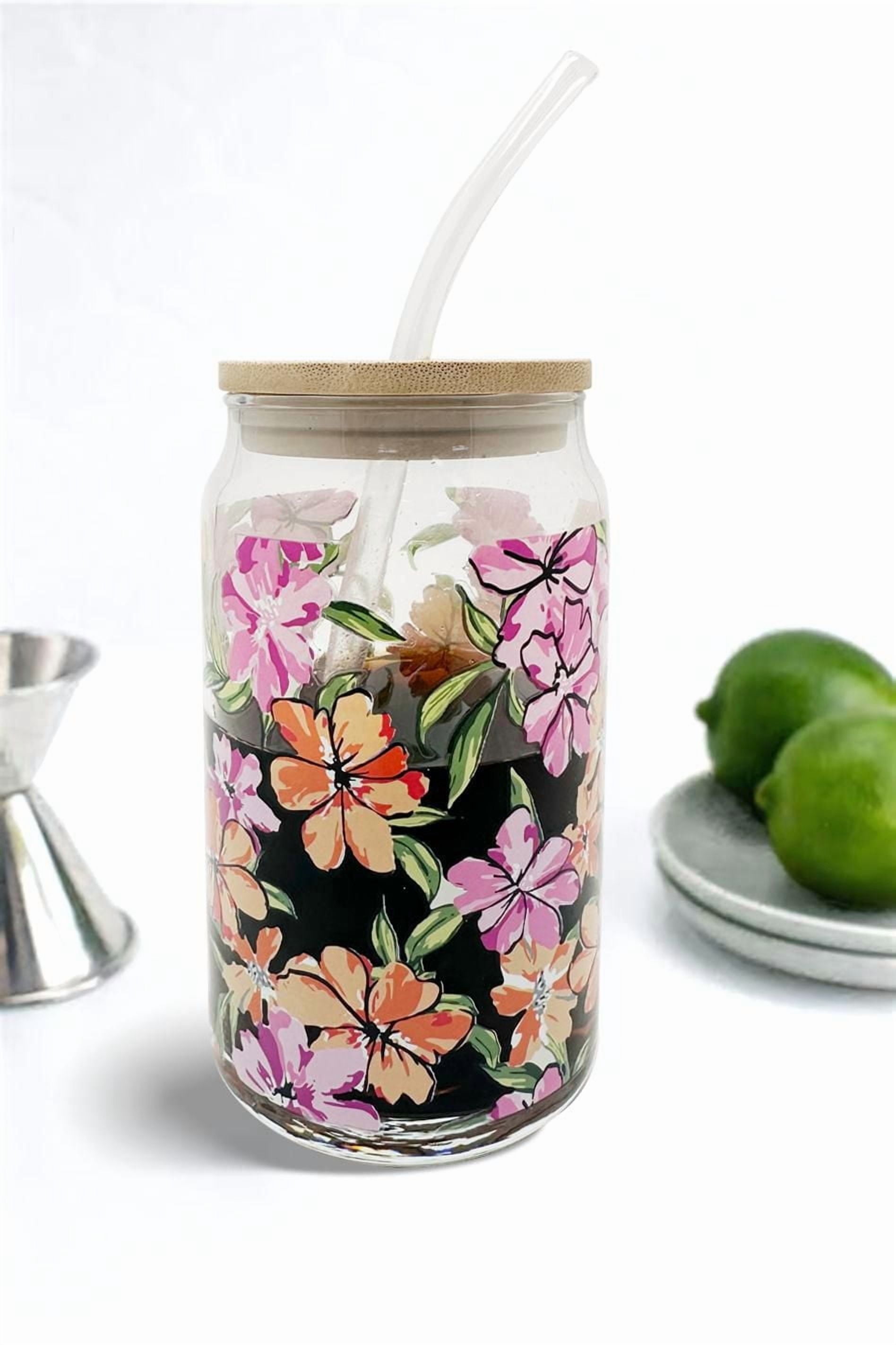 Mainstays can glass leaf pink