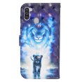 thumbnail image 2 of Galaxy A11 Case Wallet, Allytech Slim Fit 3D Pattern Design Folio Flip Shockproof Kickstand Cards Slots Anti-slip Magnetic Clasp Wallet Case Cover for Samsung Galaxy A11, Lion, 2 of 6