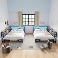 thumbnail image 4 of Leumius Corner Full Bed Frame with Storage Drawers, Bookcase Headboard, LED Lighting & USB Charging Station,Twin Size Daybed for Kids Teens,Gray, 4 of 9