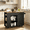 Black, variant on DreamCurship 39" Kitchen Island Cart with Storage, Kitchen Cart Island on Wheels, Rolling Kitchen Island with Spice Rack & Towel Rack, Island Table for Kitchen, Blue