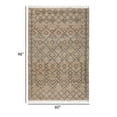 thumbnail image 5 of Ella 5 x 8 Area Rug, Beige Handwoven Jute, Fringes, Tribal Geometric Design- Saltoro Sherpi, 5 of 5
