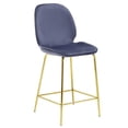 thumbnail image 1 of Best Master Tabouret Preston 24" en Velours Gris (Lot de 2), 1 of 2