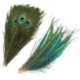 thumbnail image 6 of 40PCS Peacock Feathers 10-12 Inch, Green Peacock Eye Tail Feathers and Sword Feathers for DIY Crafts Art Halloween Mardi Gras Costume Wedding Home Party Christmas Decorations, 6 of 7