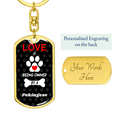 thumbnail image 3 of Pekingese Stainless Steel or 18k Gold Premium Swivel Dog Tag Keychain, 3 of 8